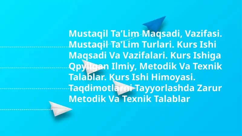 Mustaqil TaʼLim Maqsadi, Vazifasi