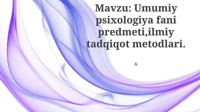 Umumiy psixologiya