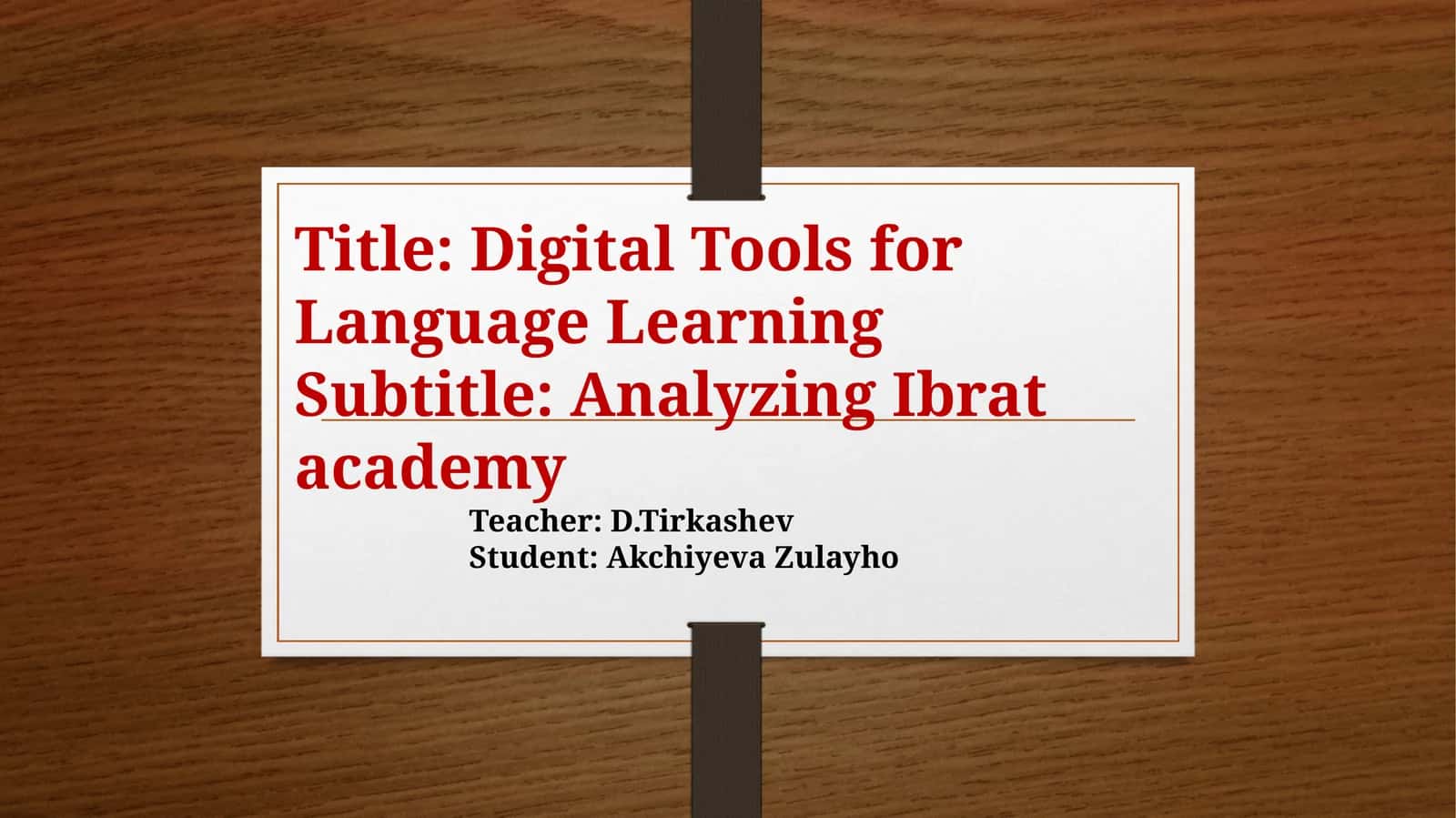 Digital Tools for LanguageLearning