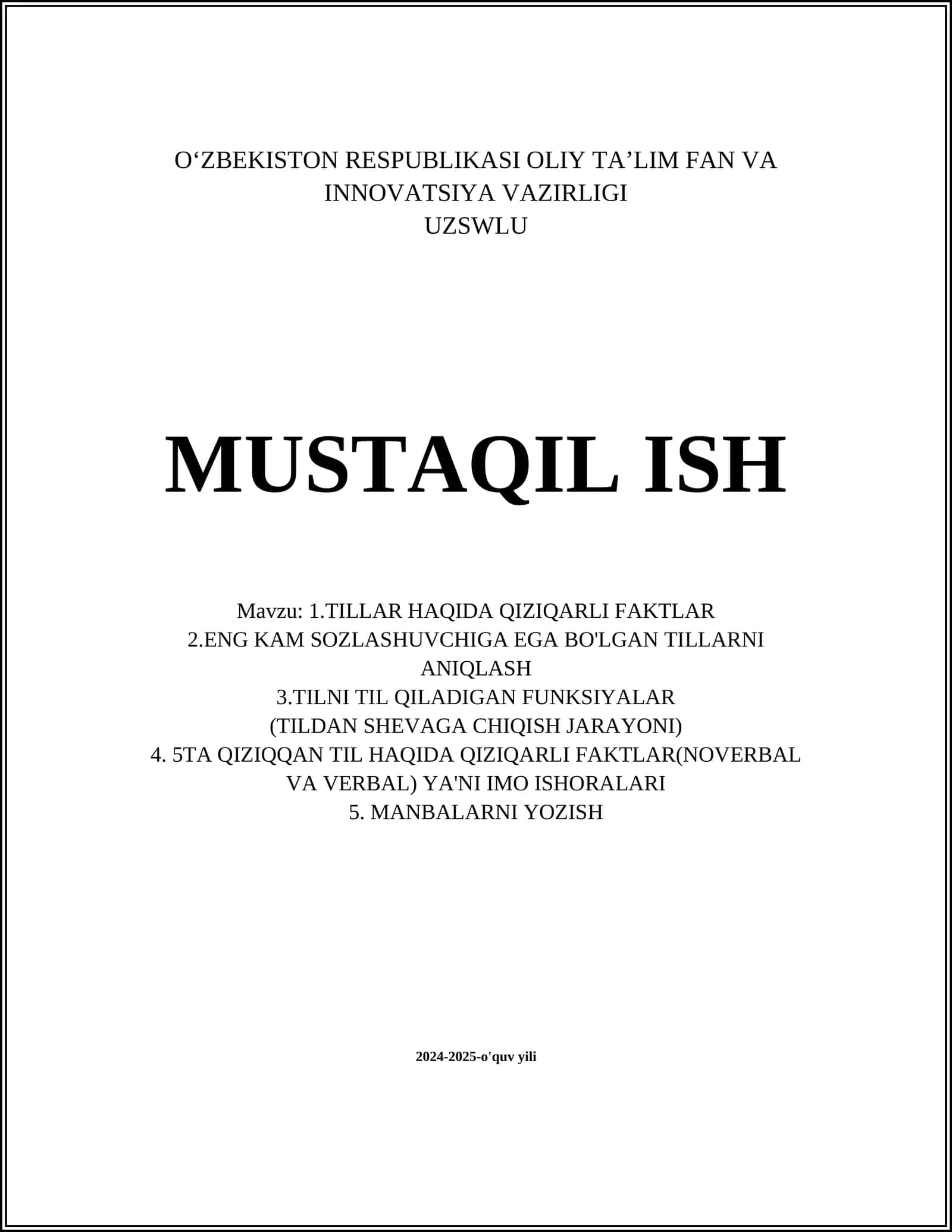 TILLAR HAQIDA QIZIQARLI FAKTLAR