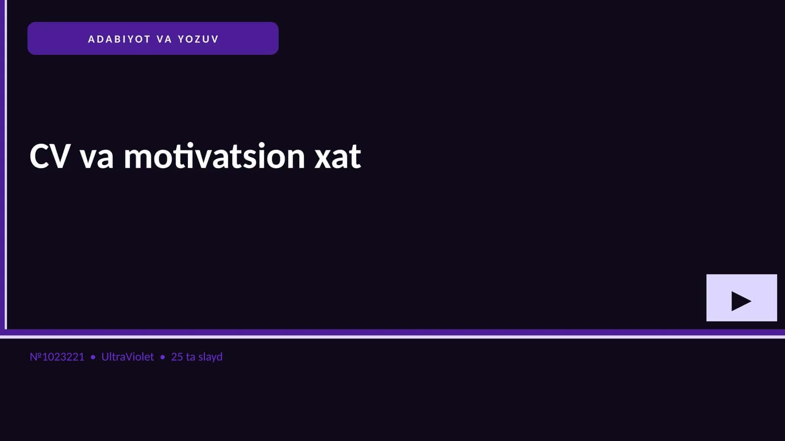 CV va motivatsion xat