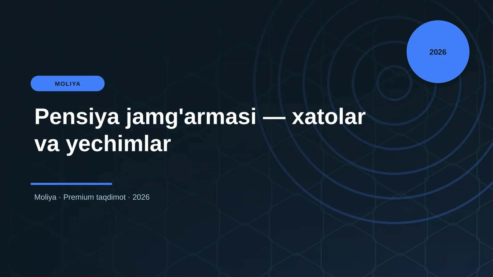 Pensiya jamg'armasi — xatolar va yechimlar
