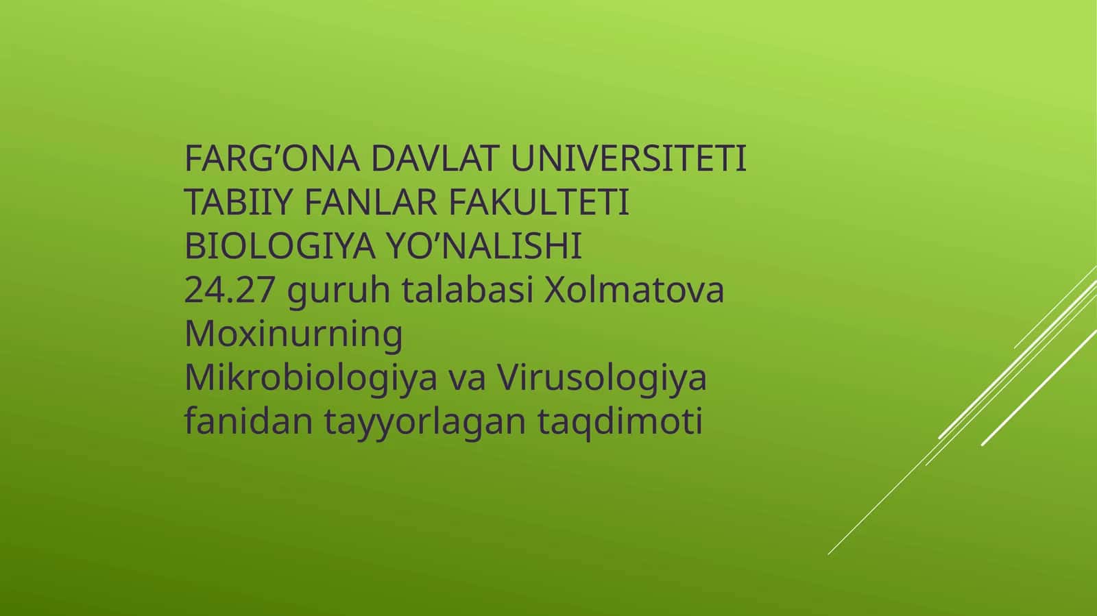 Epidemiya va inson viruslari prezintatsiya