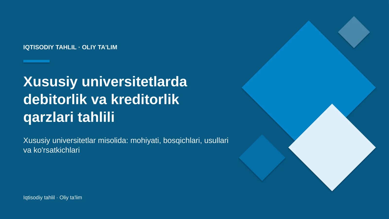 xususiy universitetlarda debitorlik va kreditorlik qarzlari tahlili 2553