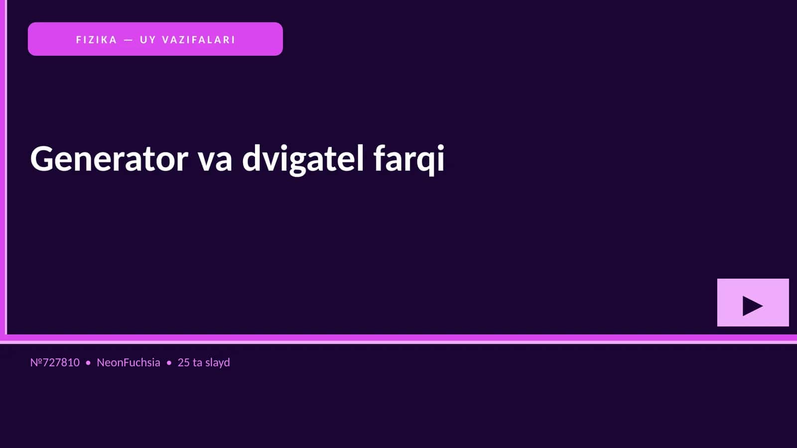 FIZIKA — UY VAZIFALARI