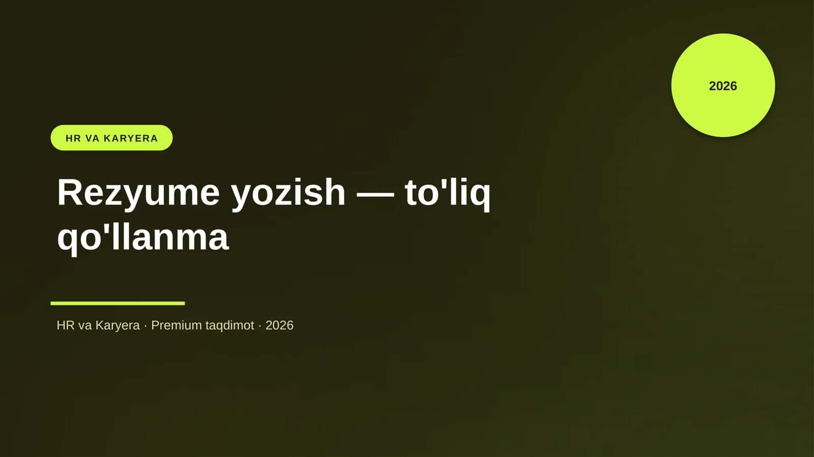 Rezyume yozish — to'liq qo'llanma