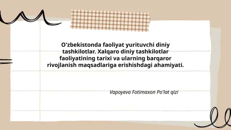 Vapoyeva Fotimaxon Po'lat qizi