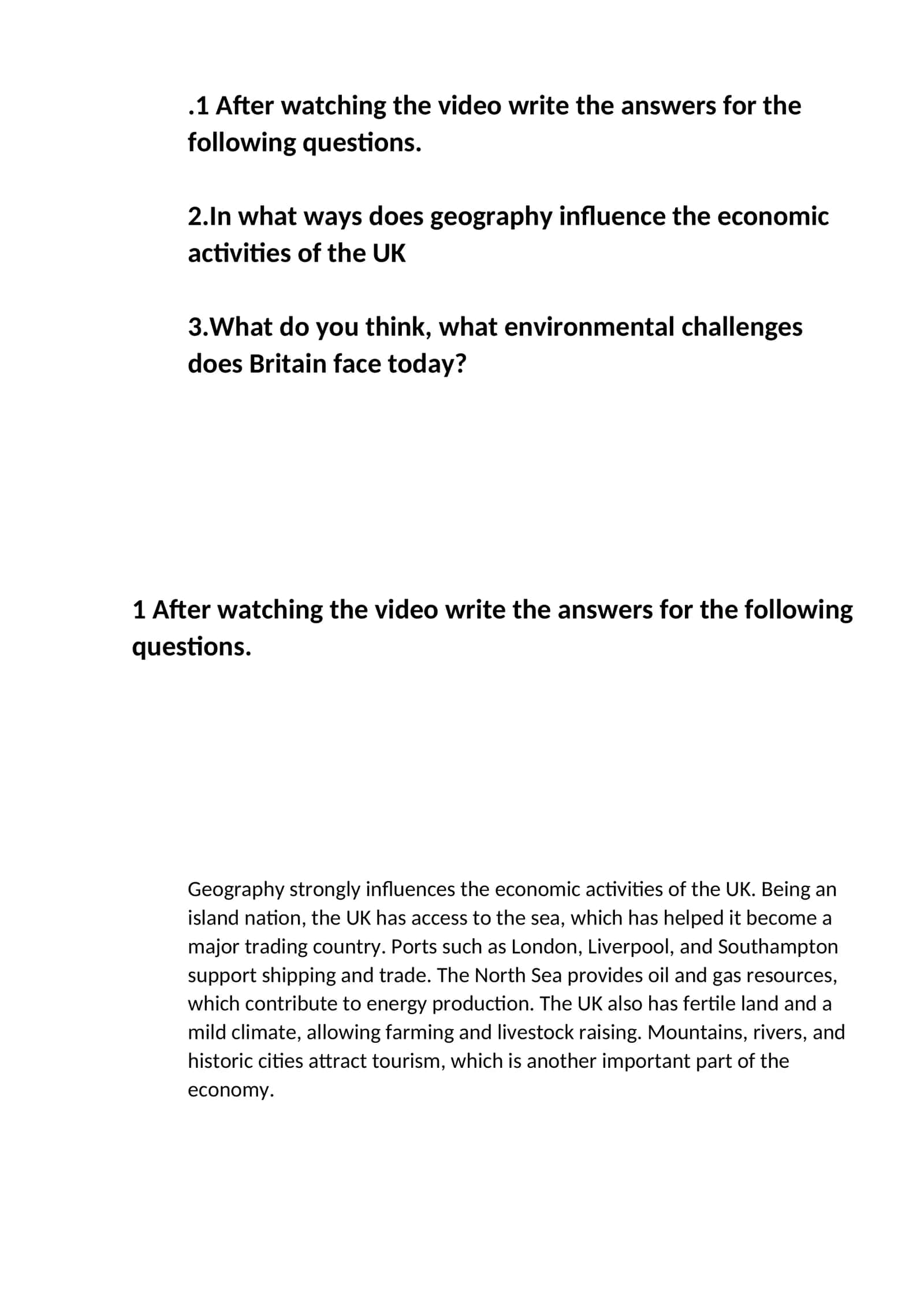 Geographic Influence on Economic Activities of the UK
