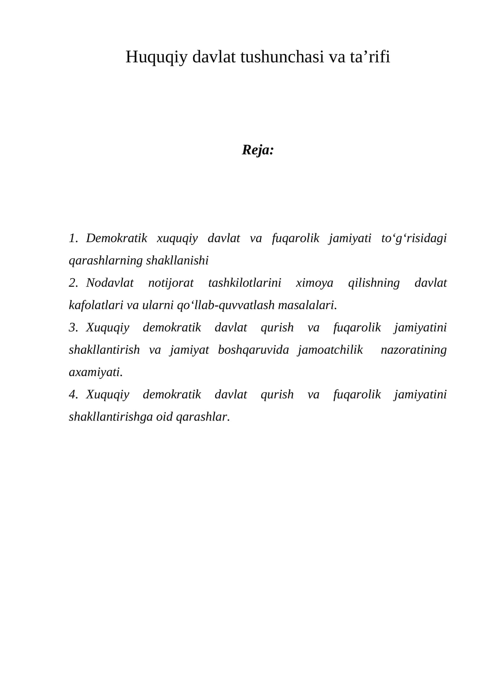 Huquqiy davlat tushunchasi va ta’rifi