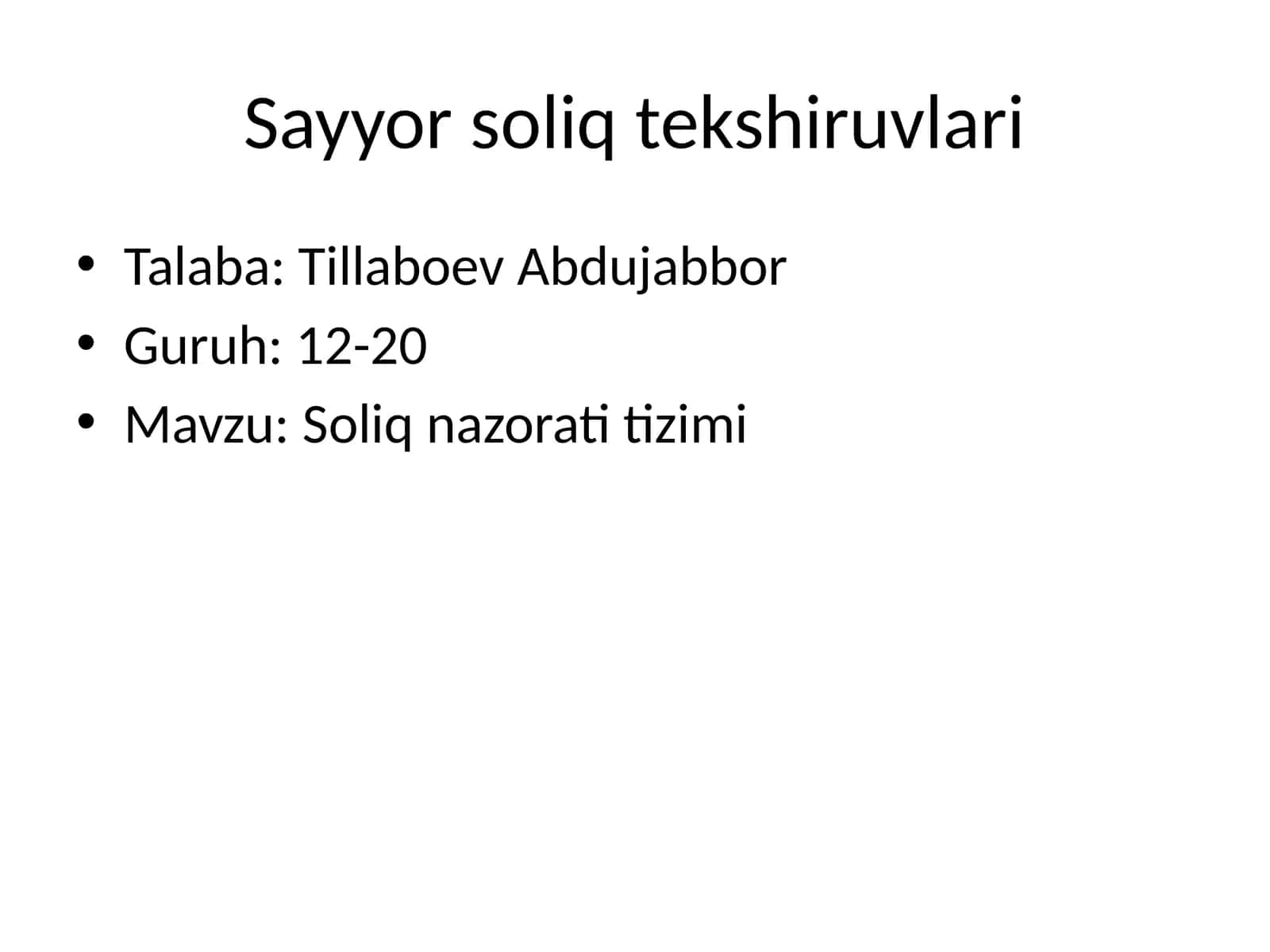 Sayyor soliq tekshiruvlari