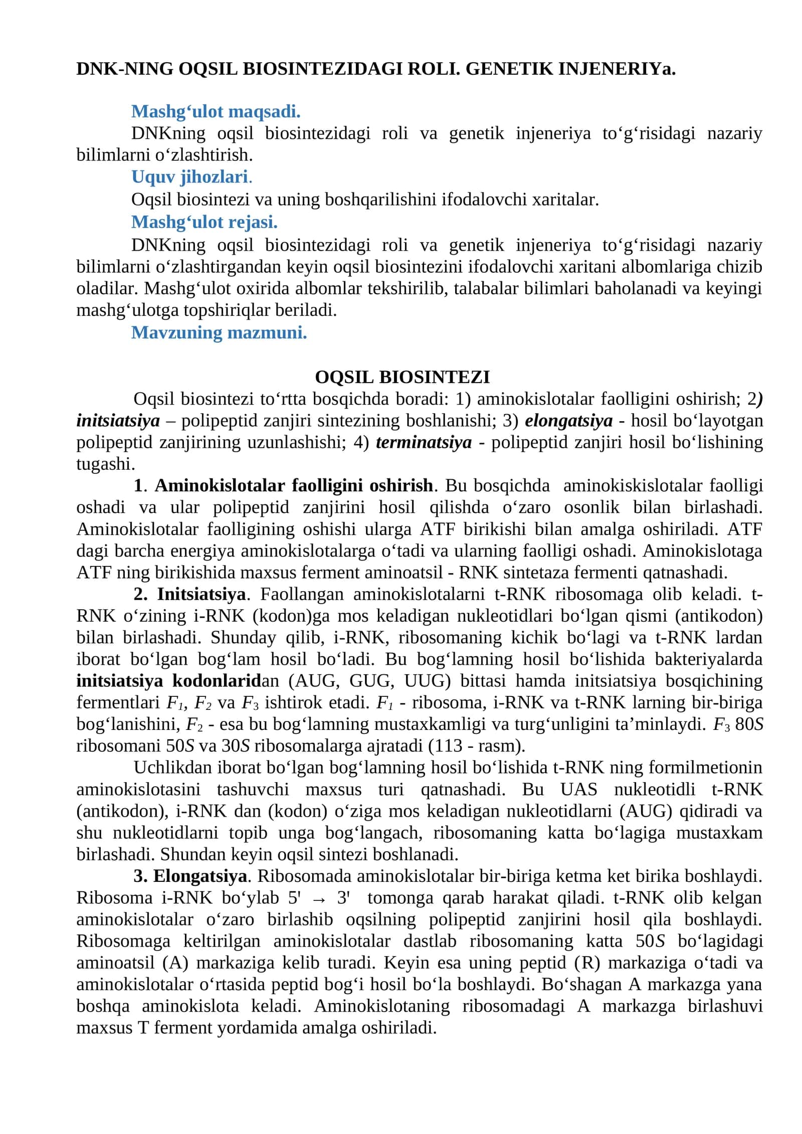 OQSIL BIOSINTEZI