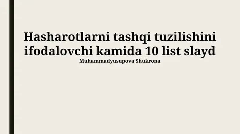 Bosh tuzilishi: Sezgi organlari va og'iz apparatlari