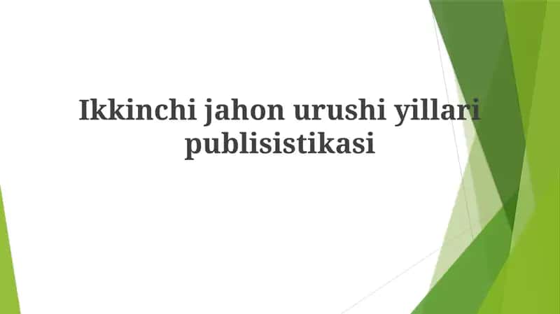 Ikkinchijahonurushiyillaripublisistikasi