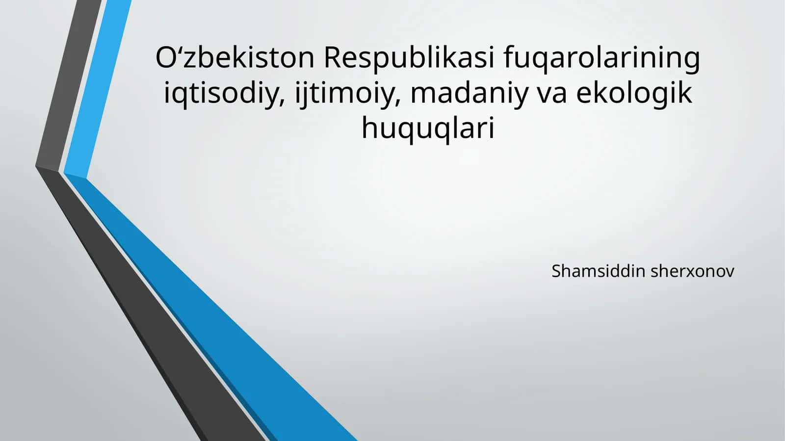O‘zbekiston Respublikasi fuqarolarining iqtisodiy, ijtimoiy, madaniy va ekologik huquqlari