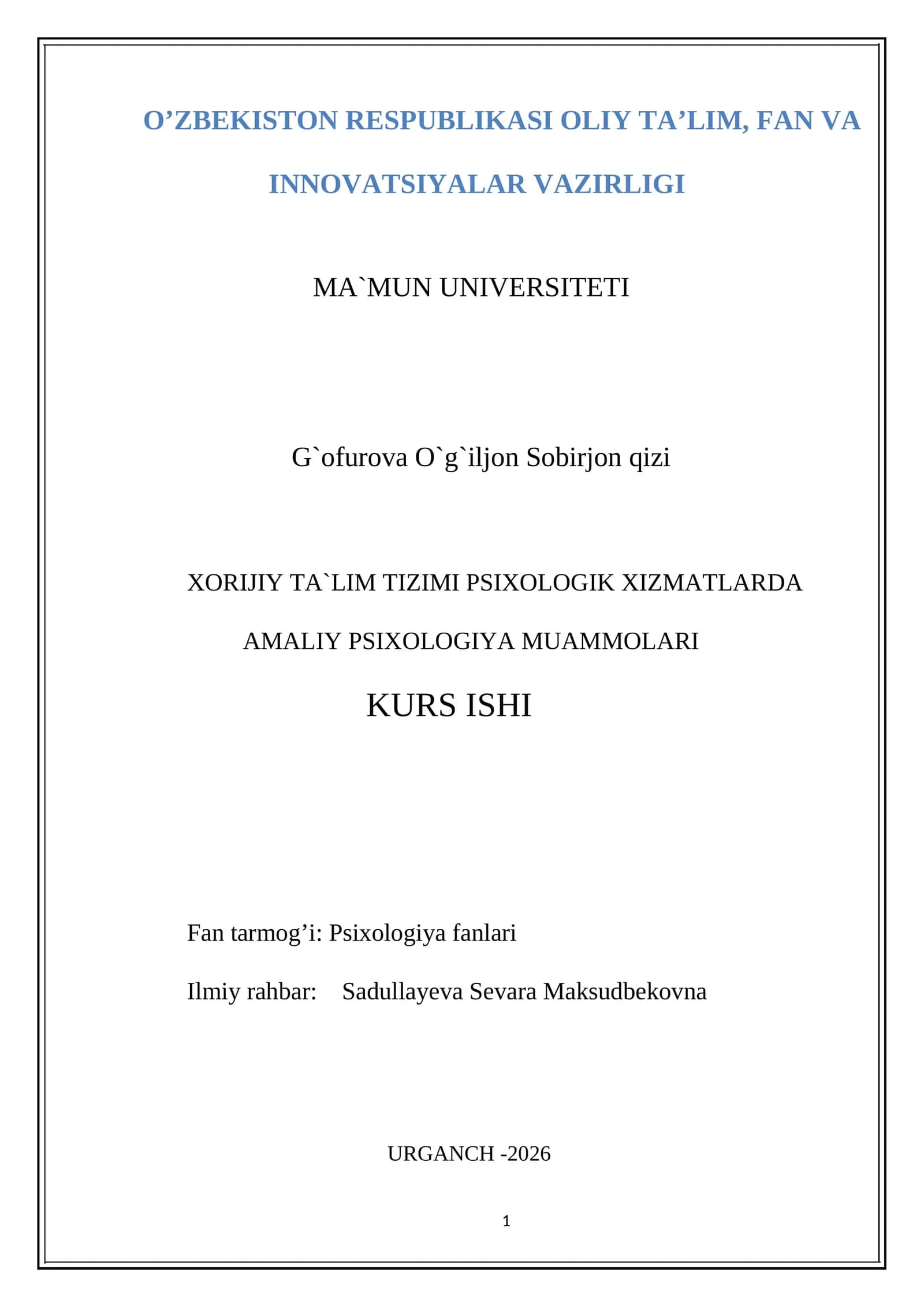 AMALIY PSIXOLOGIYA MUAMMOLARI