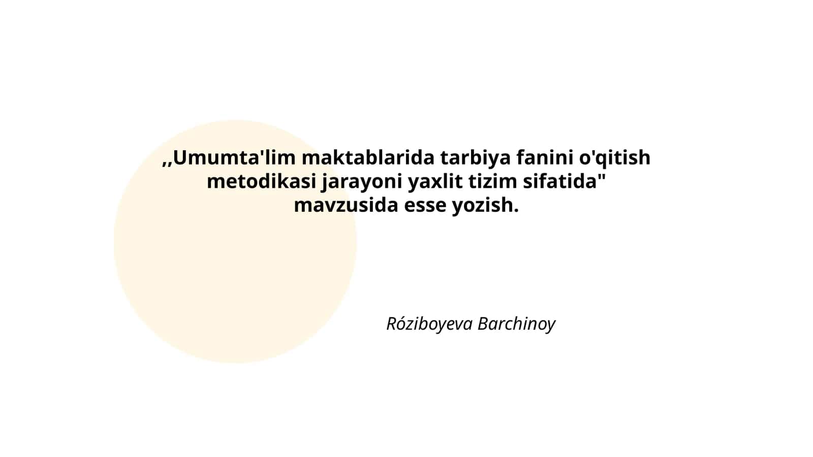 Umumta'lim maktablarida tarbiya fanini o'qitish metodikasi jarayoni yaxlit tizim sifatida
