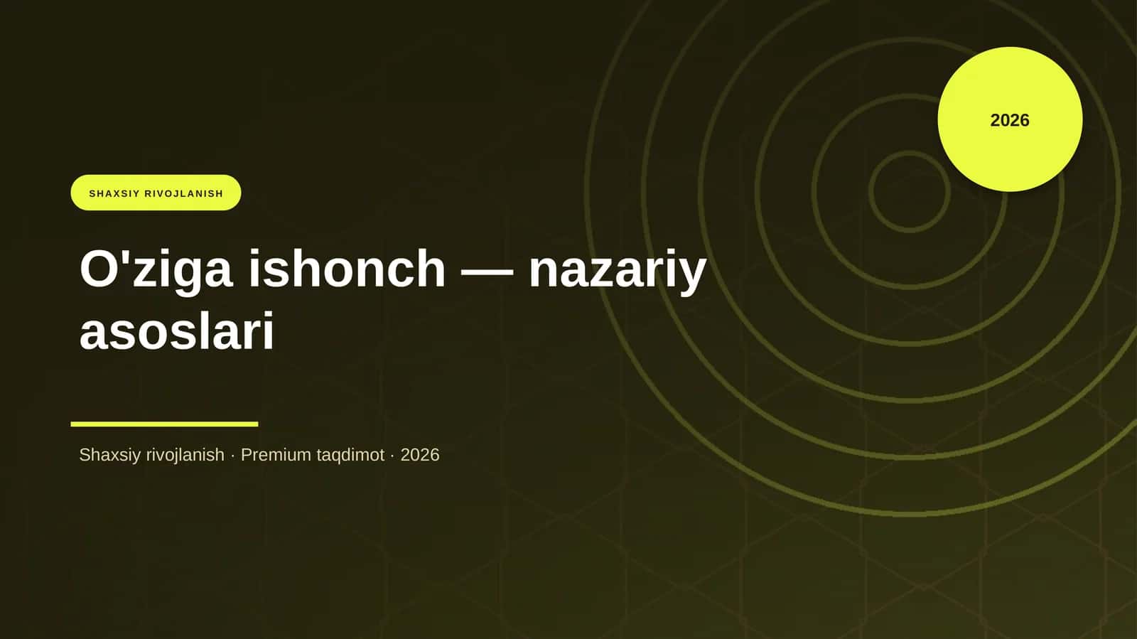 O'ziga ishonch