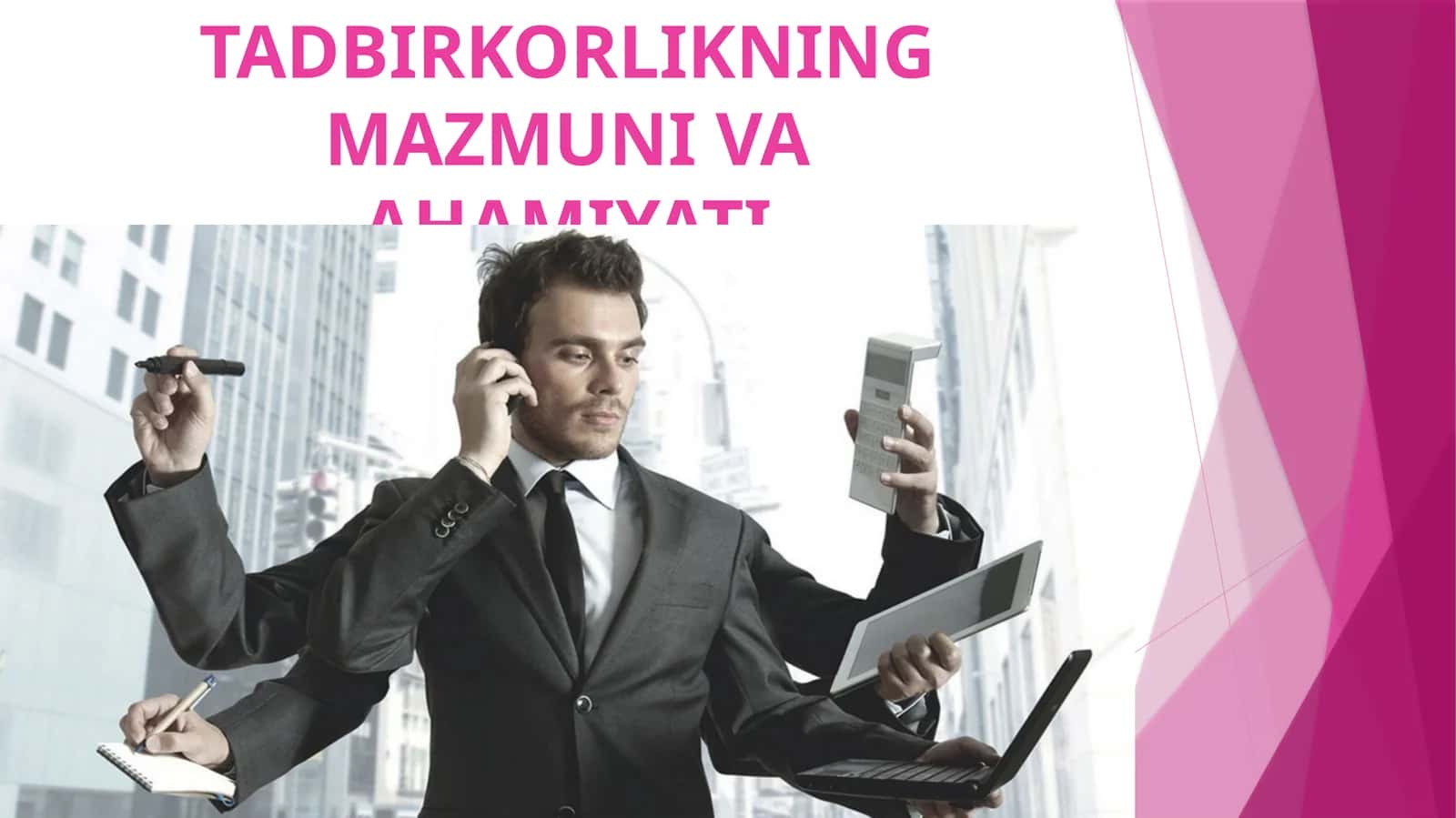 TADBIRKORLIKNING MAZMUNI VAA HAMIYATI