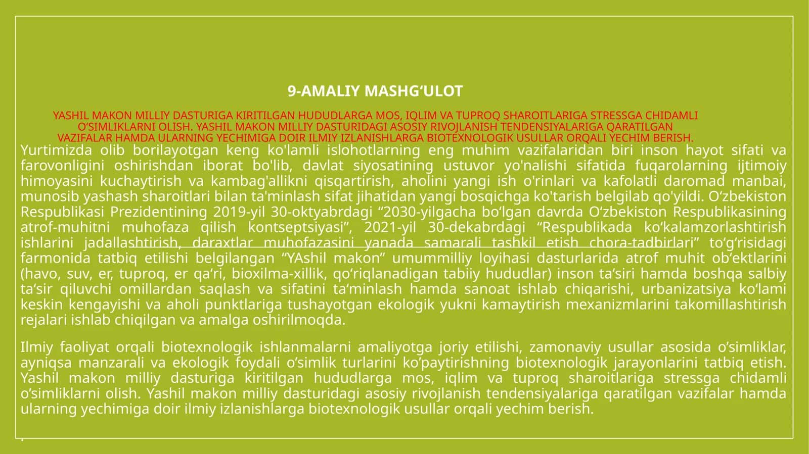 Yashil makon milliy dasturi