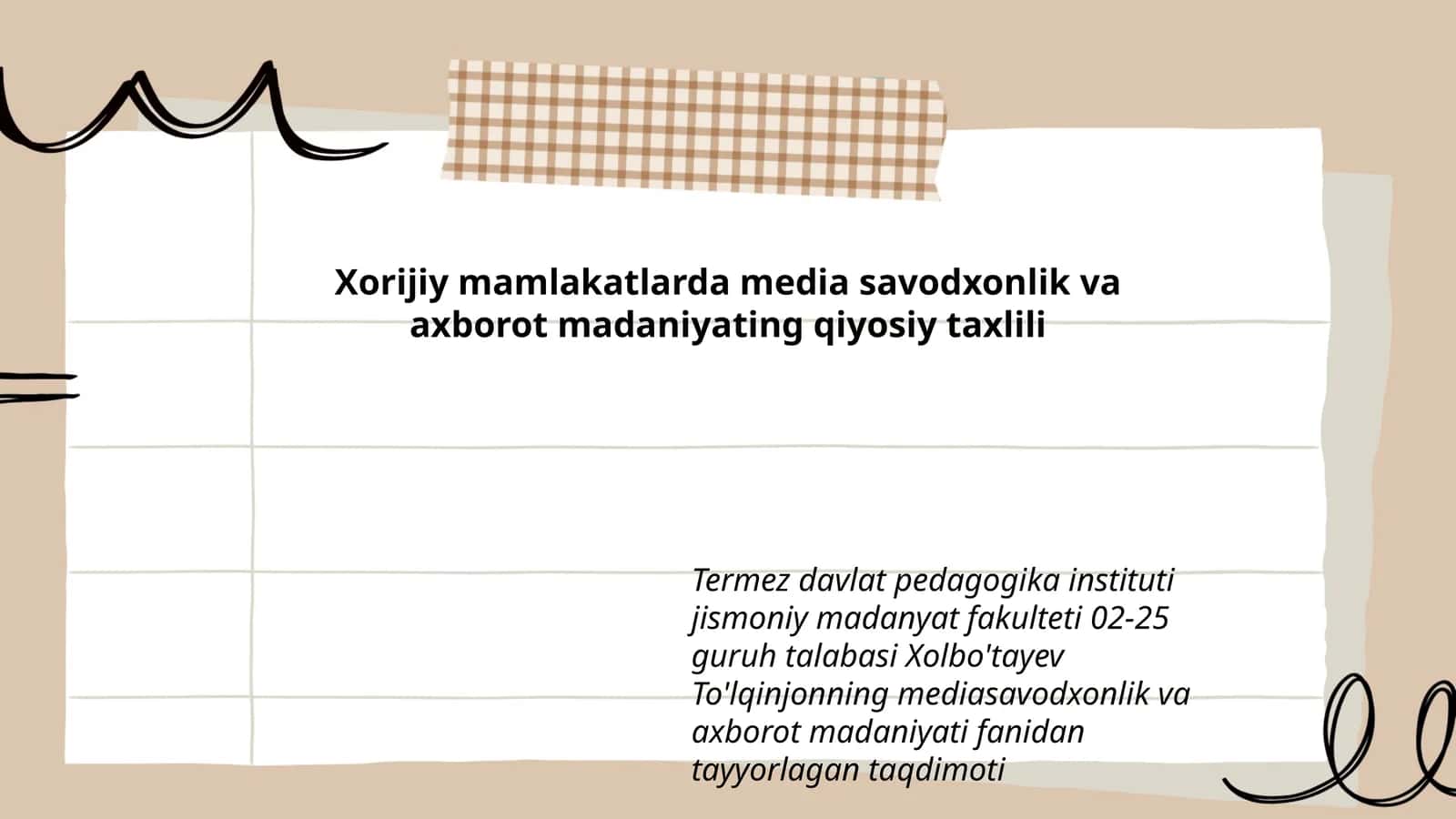 Media savodxonlik va axborot madaniyat
