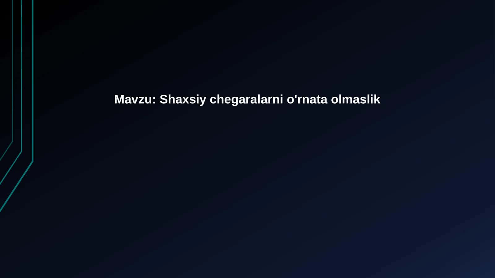 Shaxsiychegaralarnio'rnataolmaslik