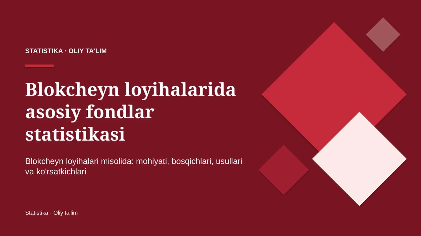 Asosiy fondlar statistikasi