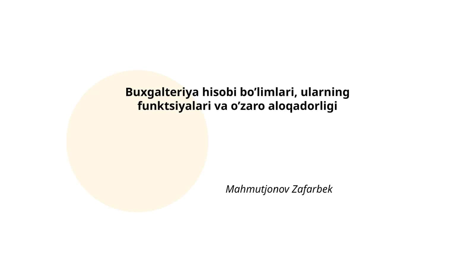 Buxgalteriya hisobi asoslari