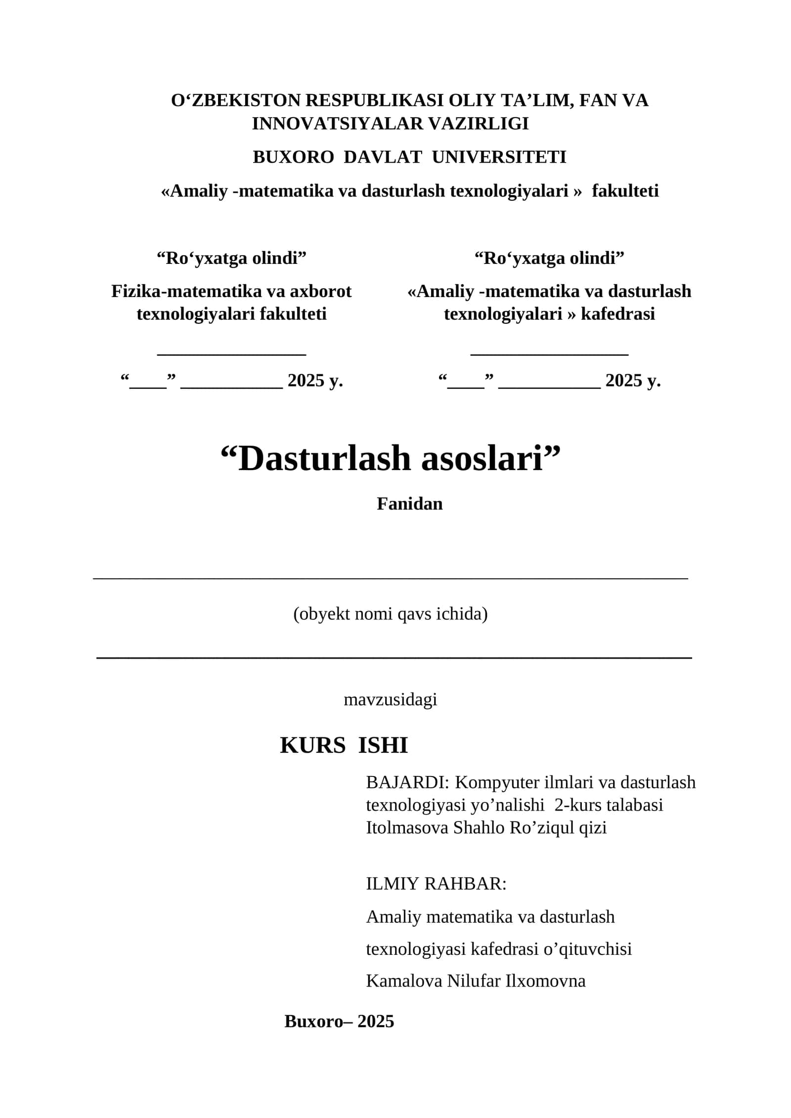 KURS ISHI