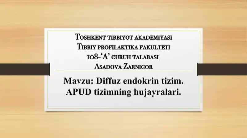 Diffuzendokrin tizim
