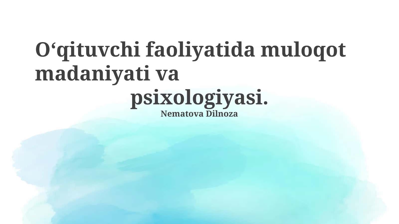 Ta'limda Nonverbal Muloqot