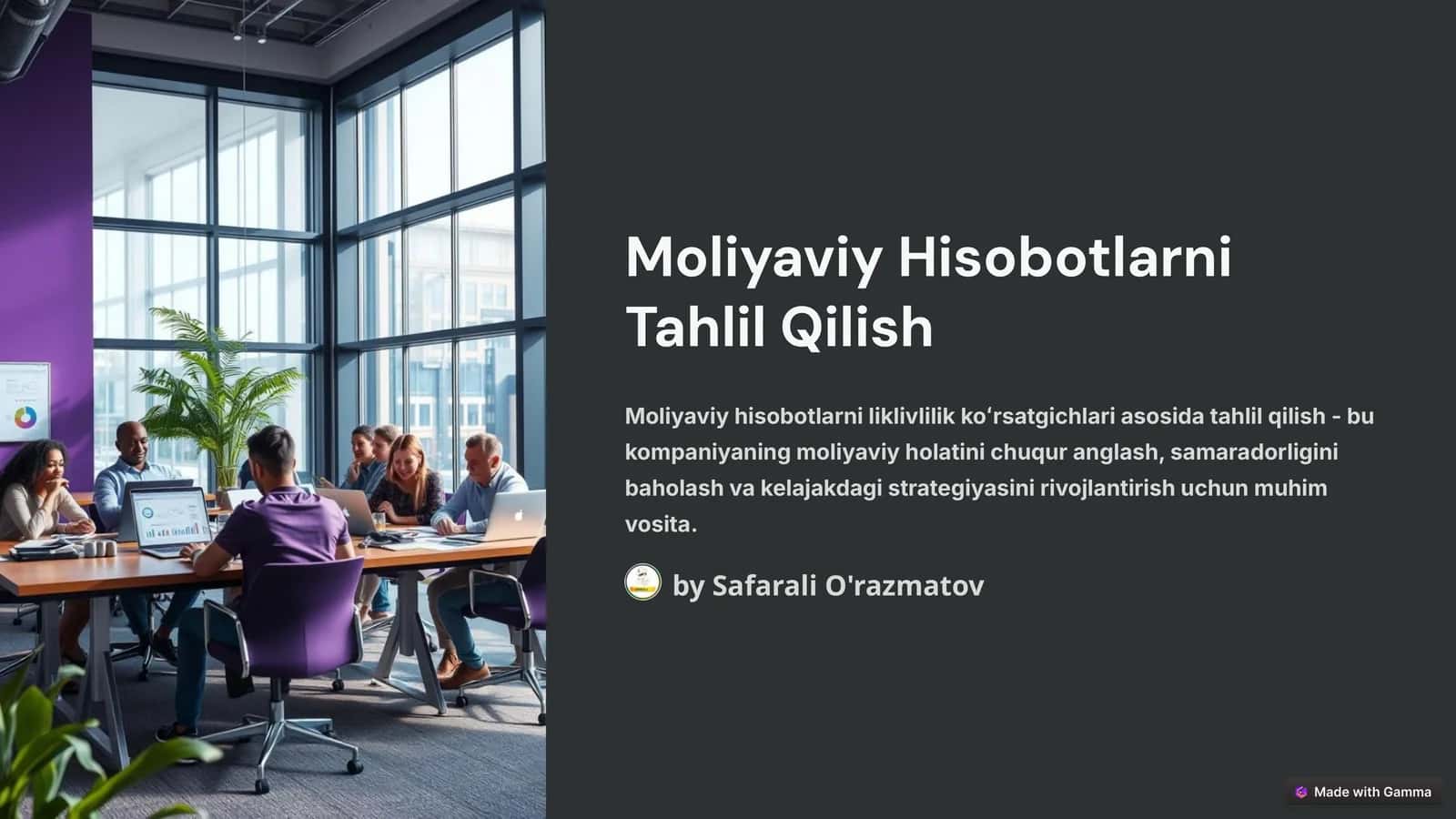 Moliyaviy Hisobotlarni Tahlil Qilish