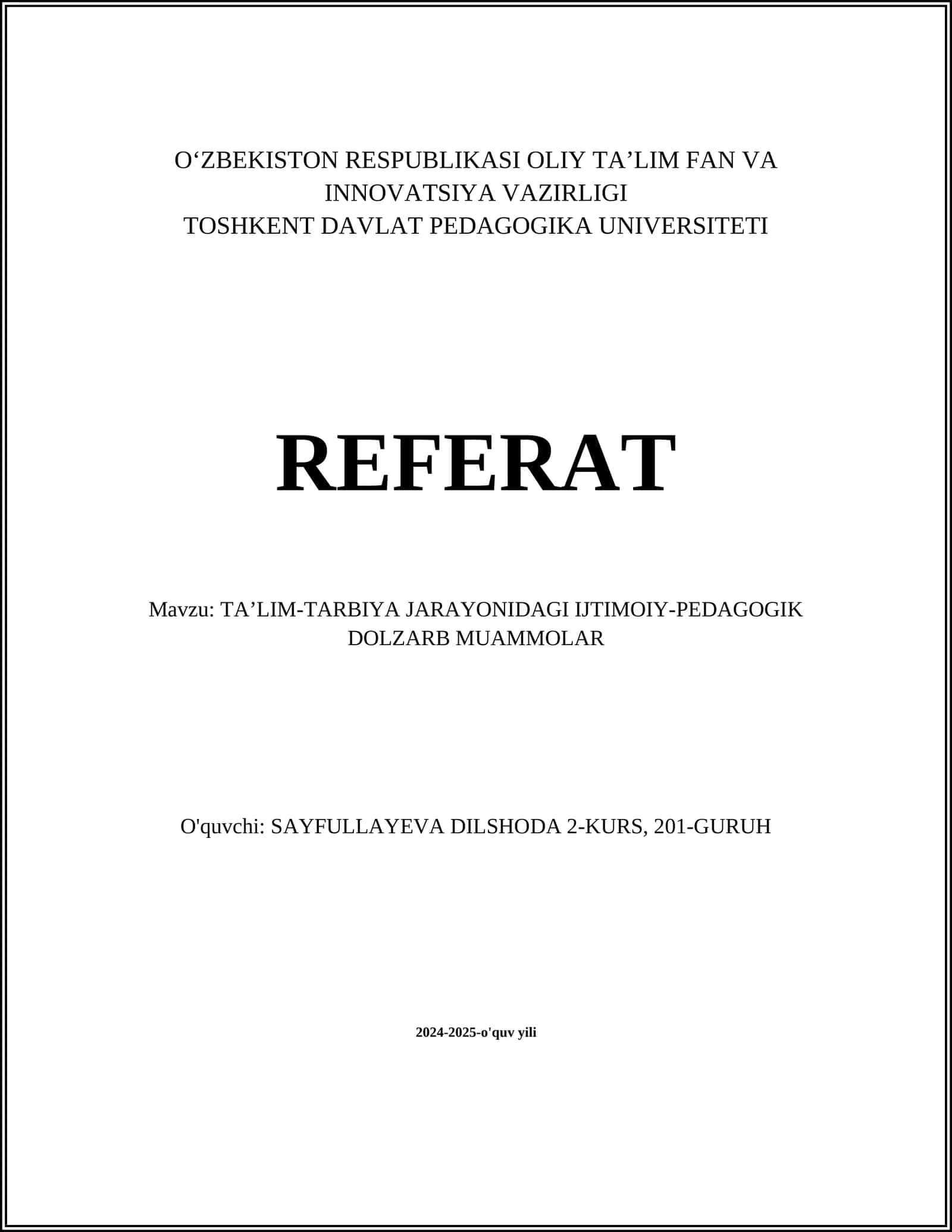 Zamonaviy pedagogik texnologiyalar