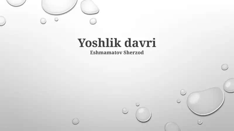 Yoshlik davri