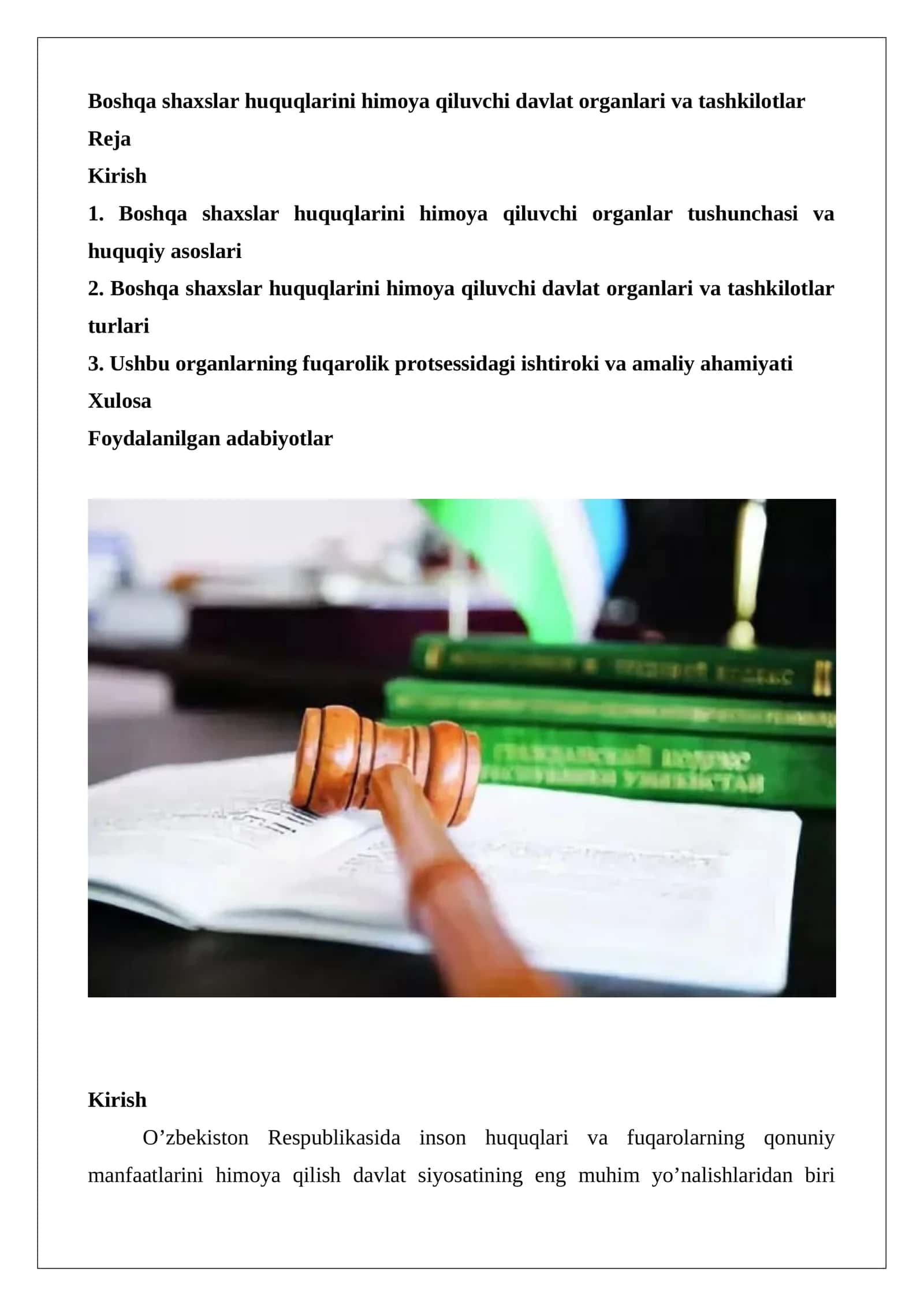 Boshqa shaxslar huquqlarini himoya qiluvchi davlat organlari va tashkilotlar