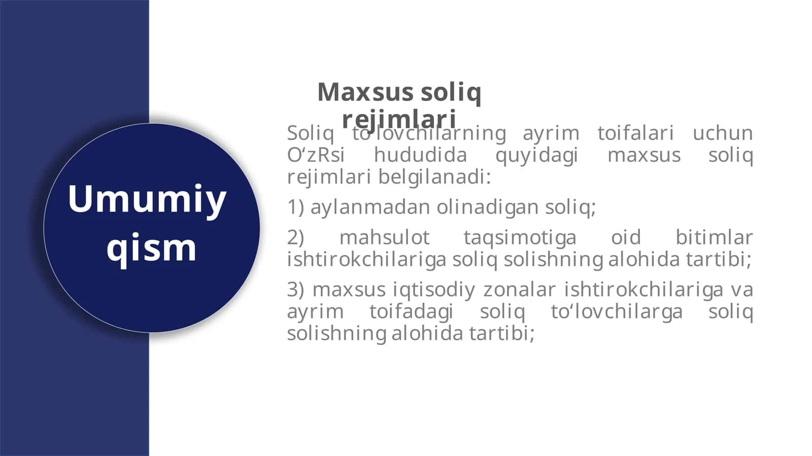 Maxsus soliq rejimlari