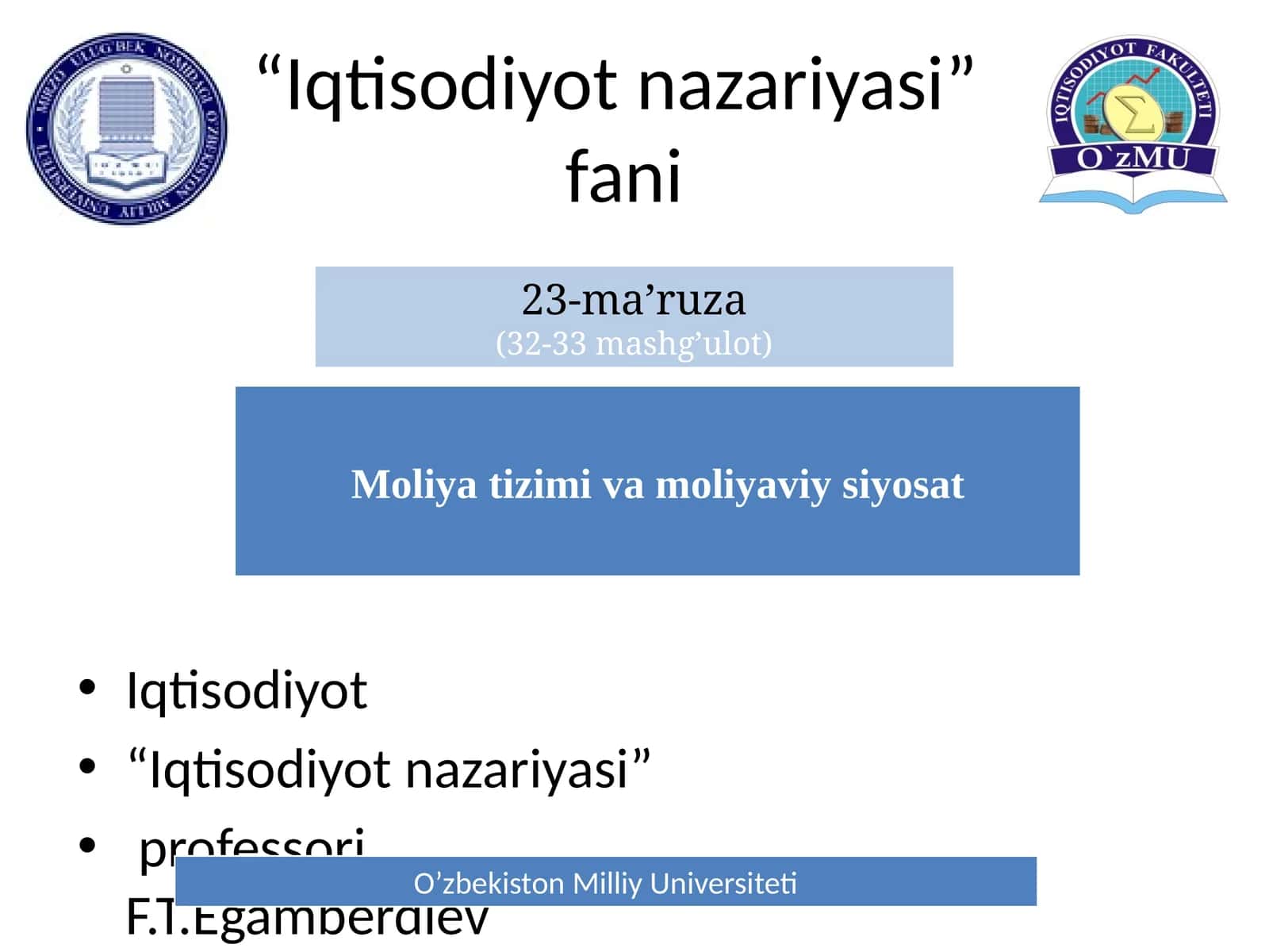Iqtisodiyot nazariyasi
