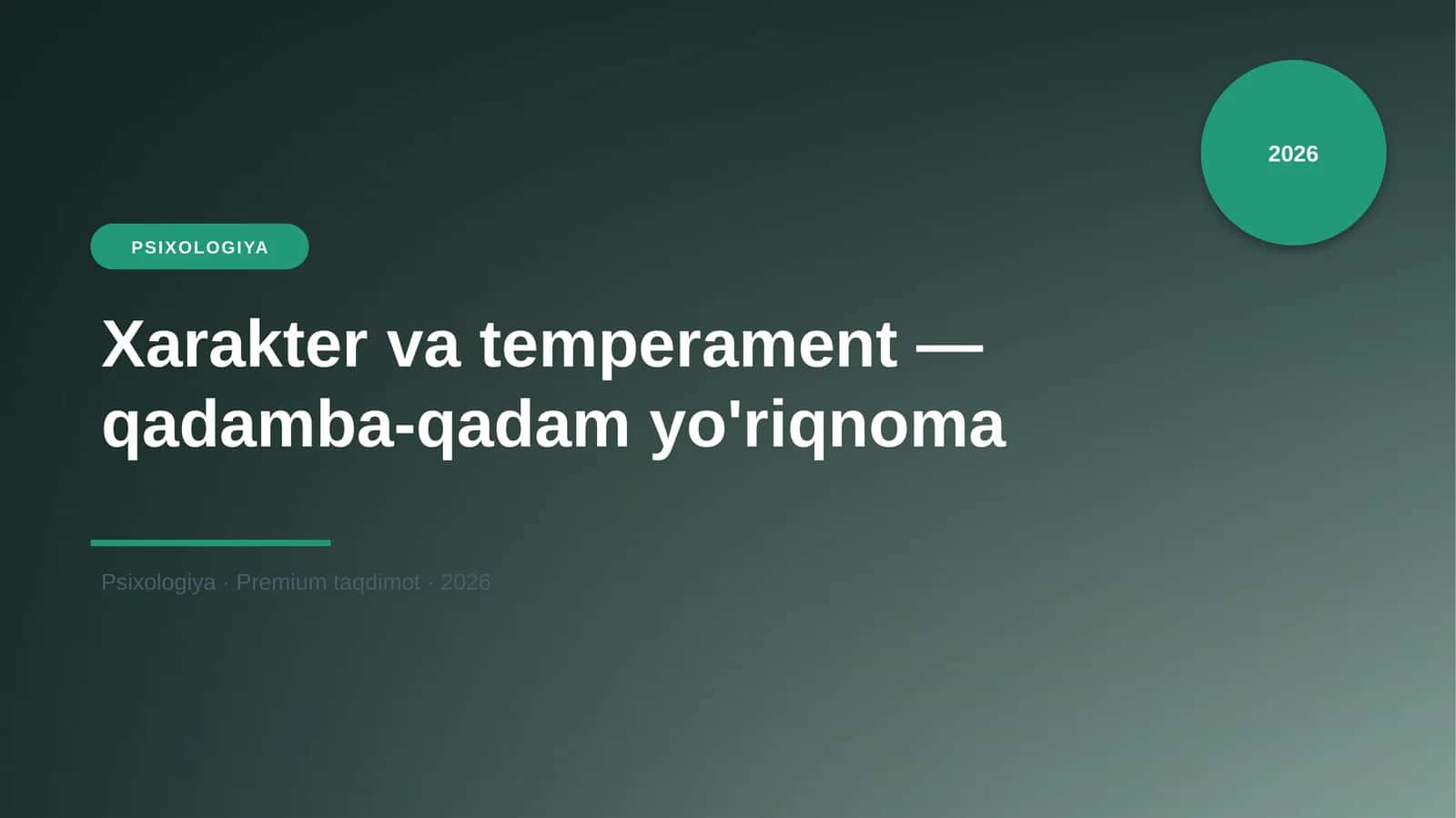 Xarakter va temperament — qadamba-qadam yo'riqnoma