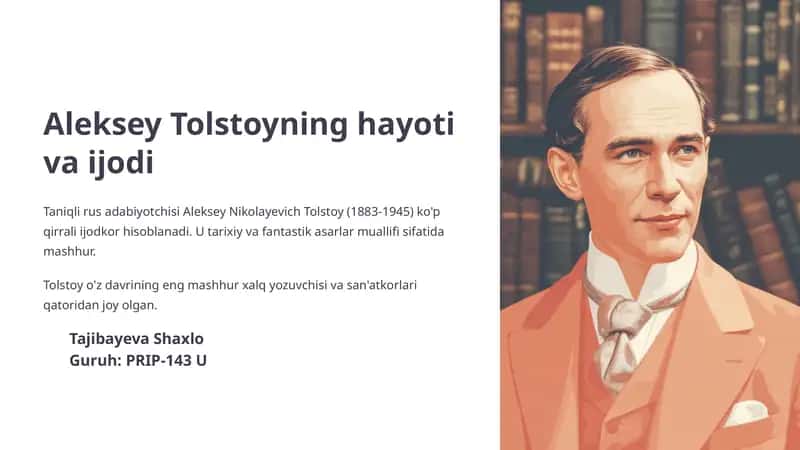 Aleksey Tolstoyning hayoti va ijodi
