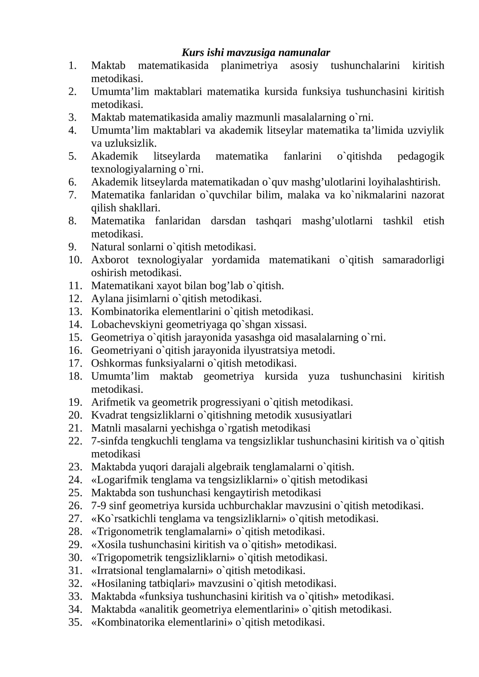 Maktab matematikasida planimetriya asosiy tushunchalarini kiritish metodikasi