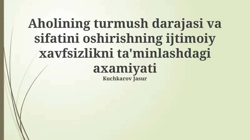 Ijtimoiy adolat va tengsizlikni kamaytirish