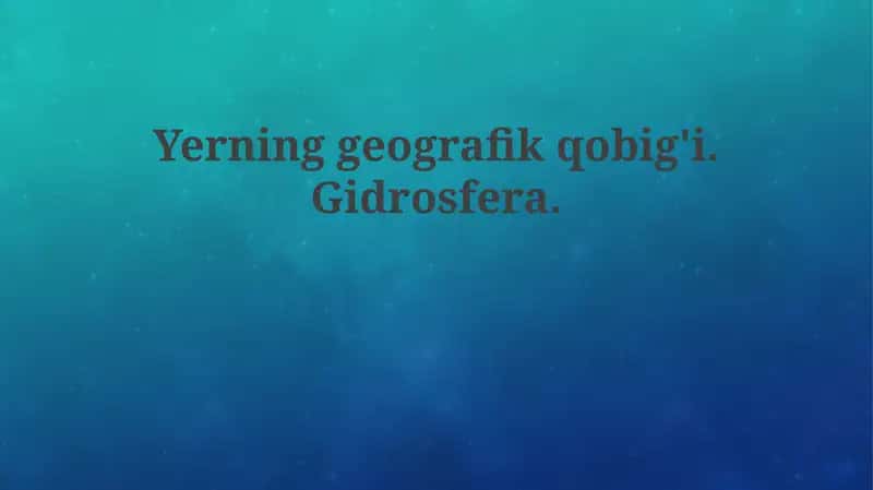 Yerning geografik qobiqi