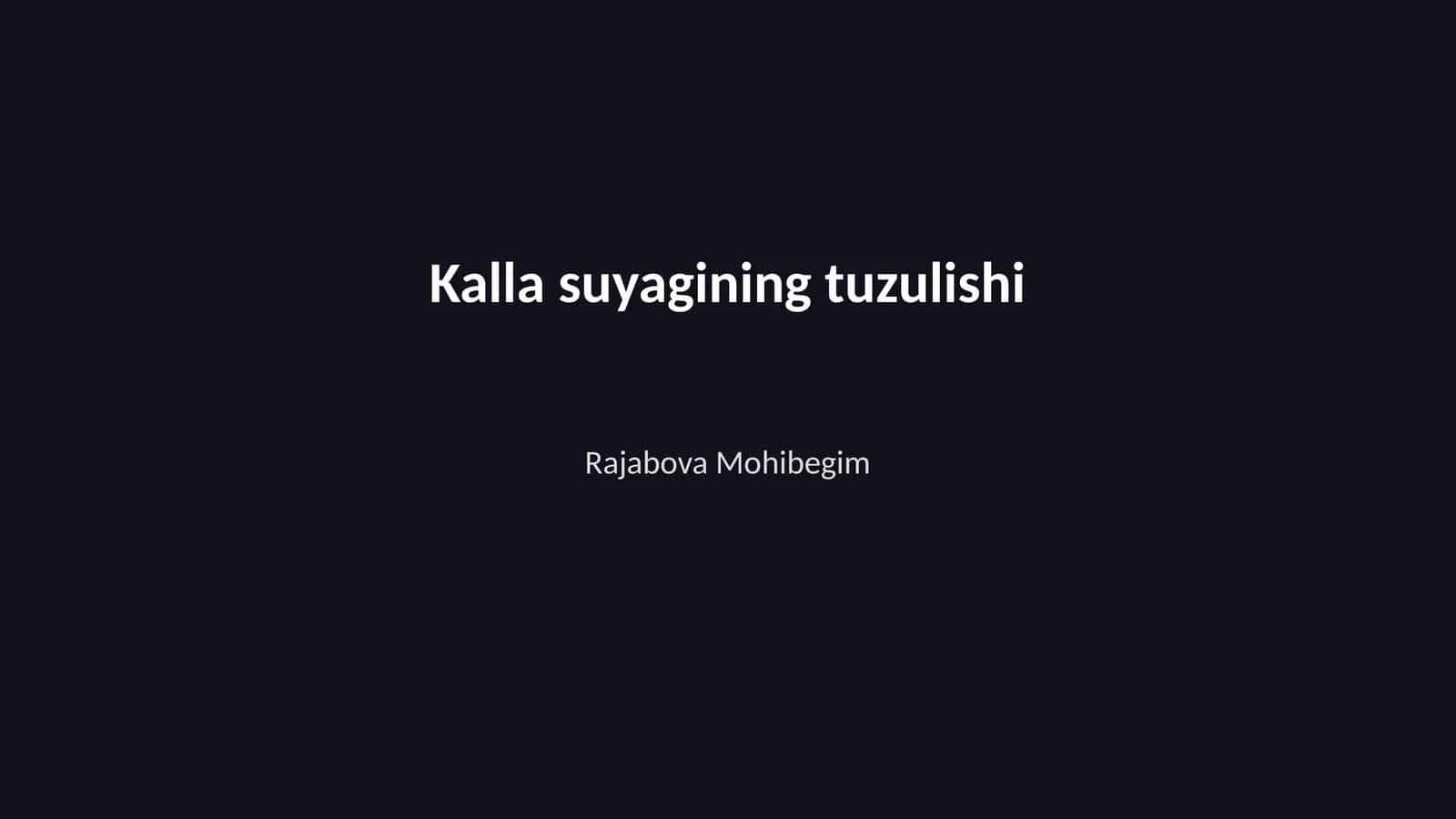 Kalla suyagining tuzulishi