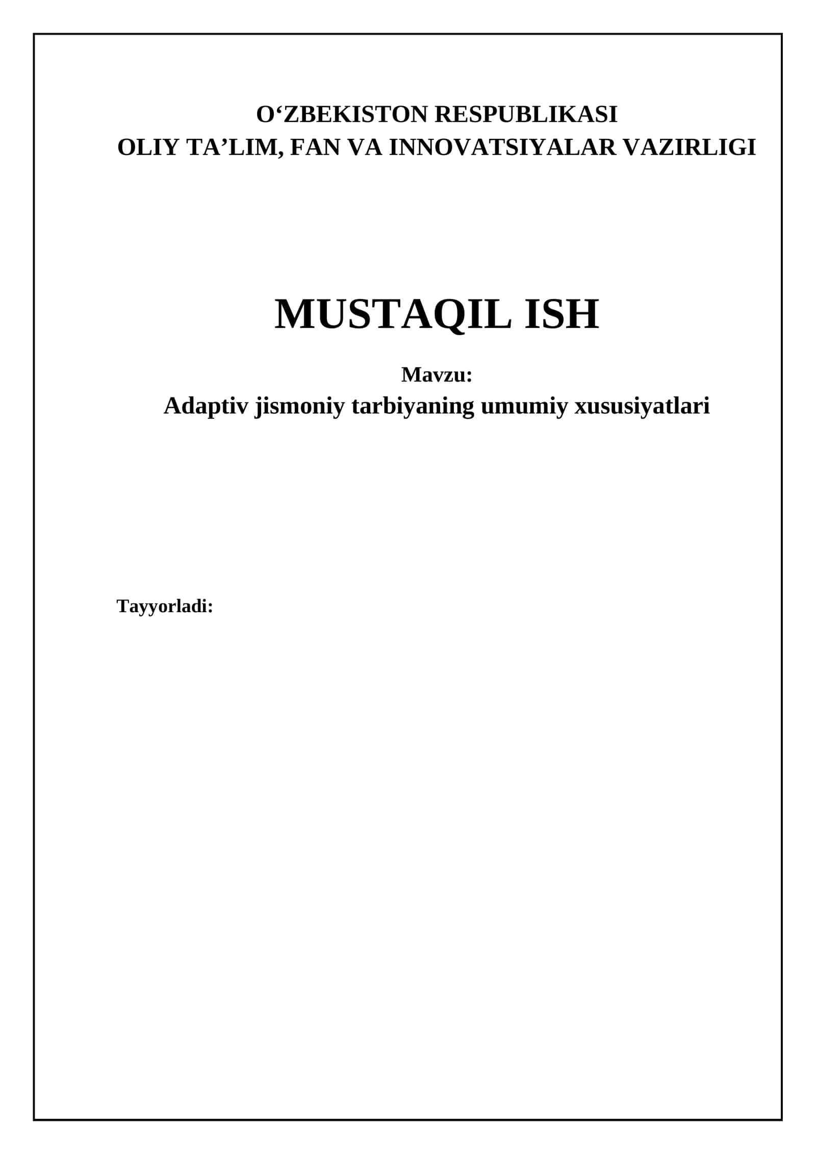 Moslashuvchan jismoniy tarbiya: Ta'rif va asosiy tamoyillar