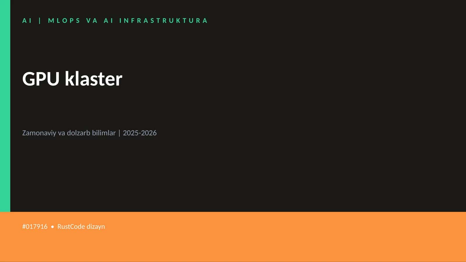 AI | MLOPS VA AI INFRASTRUKTURA