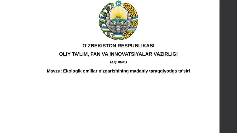 Ekologik omillar va madaniyat