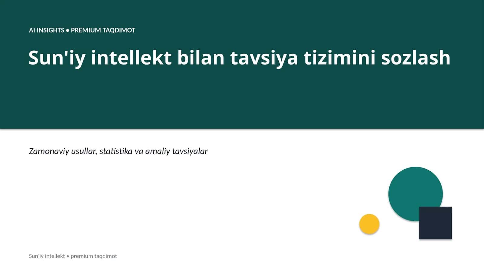 Sun'iy Intellekt Bilan Tavsiya Tizimini Sozlash