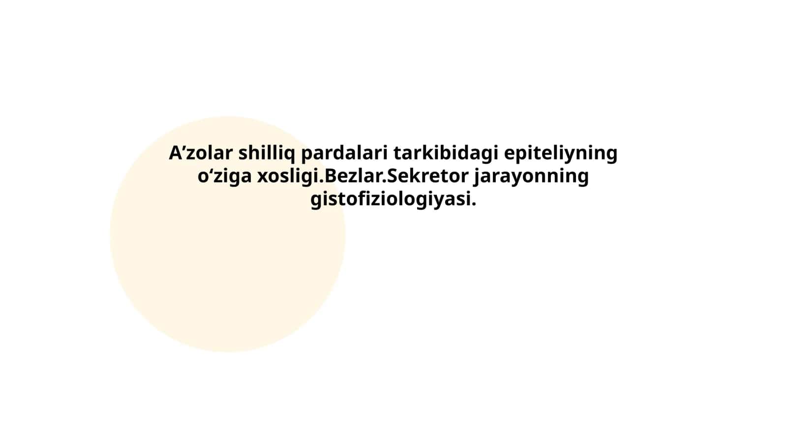 A'zolar shilliq pardalari tarkibidagi epiteliyning oʻziga xosligi