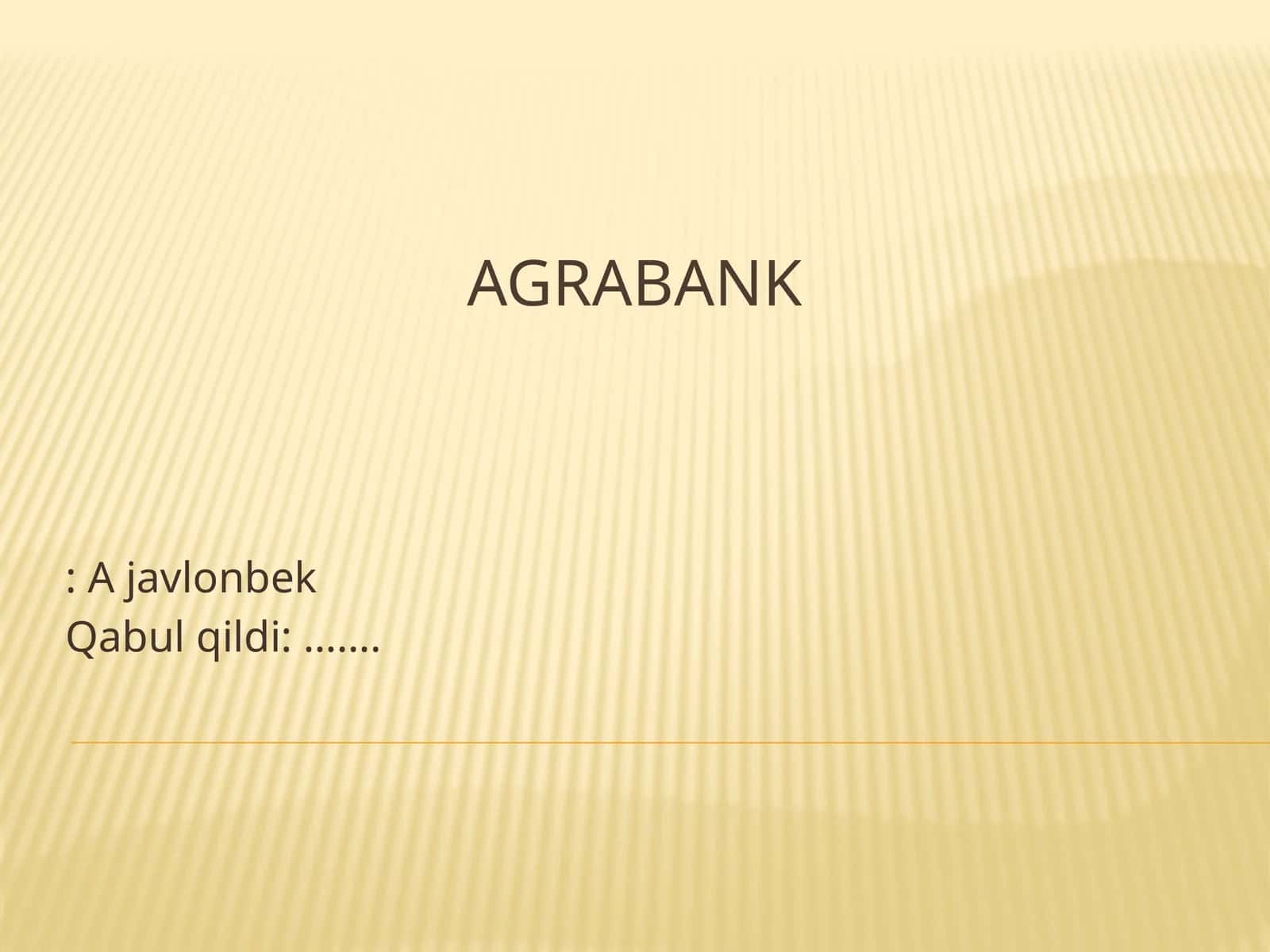 AGRABANK: A javlonbek