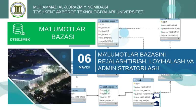 MA’LUMOTLAR BAZASI DTBS16MBK