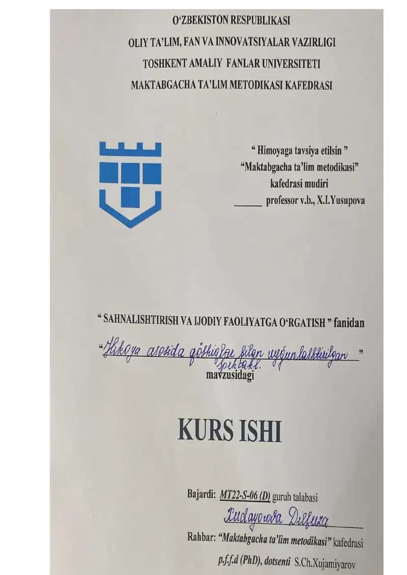 Hikoya asosida qo'shiqlar bilan uyg'unlashgan spektakl